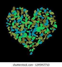 Cute  Pattern with Leaves for Greeting Card or Poster. Vector Background for Spring or Summer Design.

