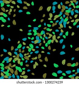 Cute  Pattern with Leaves for Greeting Card or Poster. Vector Background for Spring or Summer Design.
