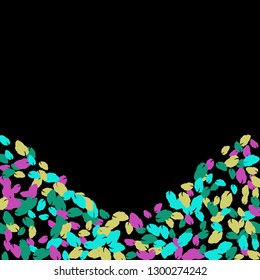 Cute  Pattern with Leaves for Greeting Card or Poster. Vector Background for Spring or Summer Design.
