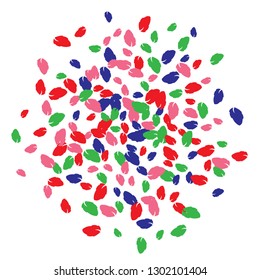 Cute  Pattern with Leaves for Greeting Card or Poster. Vector Background for Spring or Summer Design.
