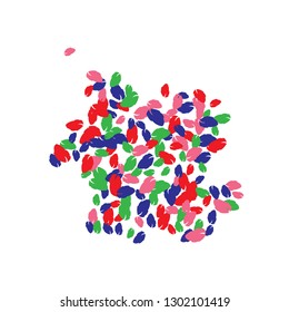 Cute  Pattern with Leaves for Greeting Card or Poster. Vector Background for Spring or Summer Design.
