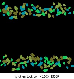 Cute  Pattern with Leaves for Greeting Card or Poster. Vector Background for Spring or Summer Design.
