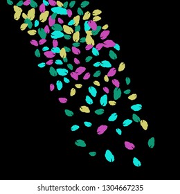 Cute  Pattern with Leaves for Greeting Card or Poster. Vector Background for Spring or Summer Design.
