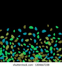 Cute  Pattern with Leaves for Greeting Card or Poster. Vector Background for Spring or Summer Design.

