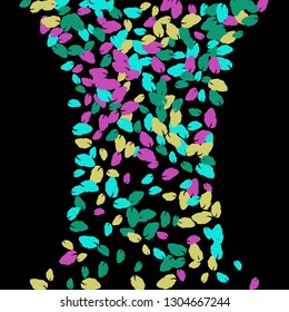 Cute  Pattern with Leaves for Greeting Card or Poster. Vector Background for Spring or Summer Design.
