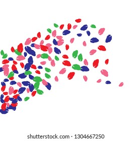 Cute  Pattern with Leaves for Greeting Card or Poster. Vector Background for Spring or Summer Design.
