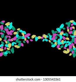 Cute  Pattern with Leaves for Greeting Card or Poster. Vector Background for Spring or Summer Design.
