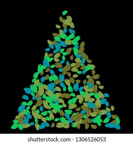Cute  Pattern with Leaves for Greeting Card or Poster. Vector Background for Spring or Summer Design.
