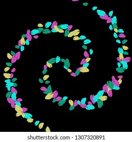 Cute  Pattern with Leaves for Greeting Card or Poster. Vector Background for Spring or Summer Design.
