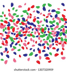 Cute  Pattern with Leaves for Greeting Card or Poster. Vector Background for Spring or Summer Design.
