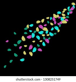 Cute  Pattern with Leaves for Greeting Card or Poster. Vector Background for Spring or Summer Design.
