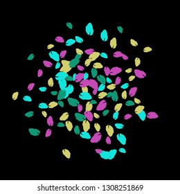Cute  Pattern with Leaves for Greeting Card or Poster. Vector Background for Spring or Summer Design.
