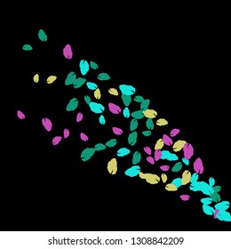 Cute  Pattern with Leaves for Greeting Card or Poster. Vector Background for Spring or Summer Design.
