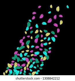 Cute  Pattern with Leaves for Greeting Card or Poster. Vector Background for Spring or Summer Design.
