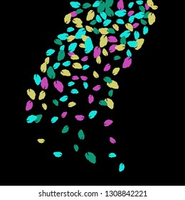 Cute  Pattern with Leaves for Greeting Card or Poster. Vector Background for Spring or Summer Design.
