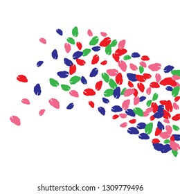 Cute  Pattern with Leaves for Greeting Card or Poster. Vector Background for Spring or Summer Design.
