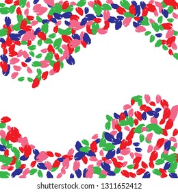 Cute  Pattern with Leaves for Greeting Card or Poster. Vector Background for Spring or Summer Design.
