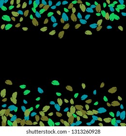 Cute  Pattern with Leaves for Greeting Card or Poster. Vector Background for Spring or Summer Design.
