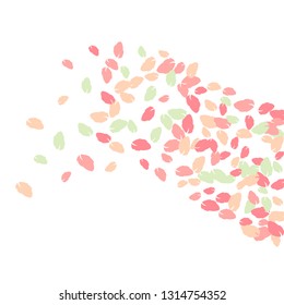 Cute  Pattern with Leaves for Greeting Card or Poster. Vector Background for Spring or Summer Design.
