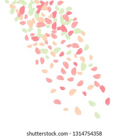 Cute  Pattern with Leaves for Greeting Card or Poster. Vector Background for Spring or Summer Design.
