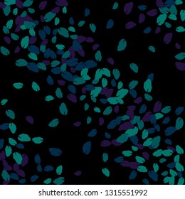Cute  Pattern with Leaves for Greeting Card or Poster. Vector Background for Spring or Summer Design.
