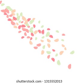 Cute  Pattern with Leaves for Greeting Card or Poster. Vector Background for Spring or Summer Design.
