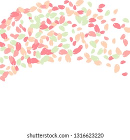 Cute  Pattern with Leaves for Greeting Card or Poster. Vector Background for Spring or Summer Design.
