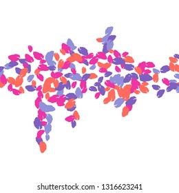 Cute  Pattern with Leaves for Greeting Card or Poster. Vector Background for Spring or Summer Design.
