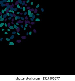 Cute  Pattern with Leaves for Greeting Card or Poster. Vector Background for Spring or Summer Design.
