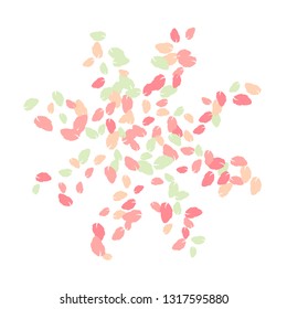 Cute  Pattern with Leaves for Greeting Card or Poster. Vector Background for Spring or Summer Design.

