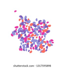 Cute  Pattern with Leaves for Greeting Card or Poster. Vector Background for Spring or Summer Design.
