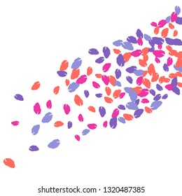 Cute  Pattern with Leaves for Greeting Card or Poster. Vector Background for Spring or Summer Design.
