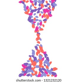 Cute  Pattern with Leaves for Greeting Card or Poster. Vector Background for Spring or Summer Design.
