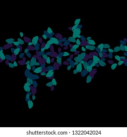 Cute  Pattern with Leaves for Greeting Card or Poster. Vector Background for Spring or Summer Design.
