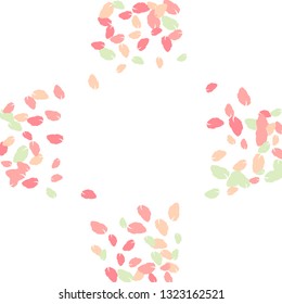 Cute  Pattern with Leaves for Greeting Card or Poster. Vector Background for Spring or Summer Design.
