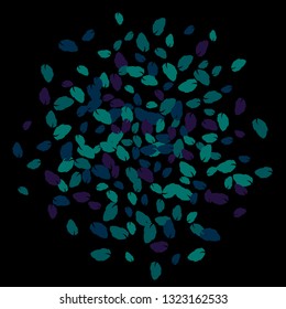 Cute  Pattern with Leaves for Greeting Card or Poster. Vector Background for Spring or Summer Design.
