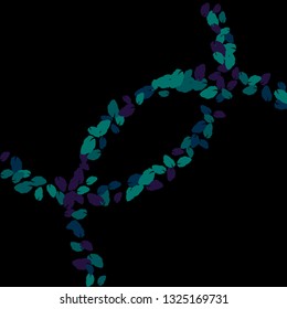 Cute  Pattern with Leaves for Greeting Card or Poster. Vector Background for Spring or Summer Design.
