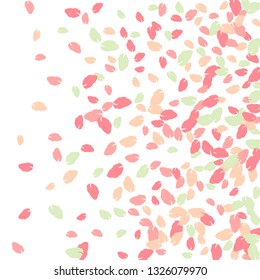 Cute  Pattern with Leaves for Greeting Card or Poster. Vector Background for Spring or Summer Design.
