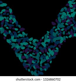 Cute  Pattern with Leaves for Greeting Card or Poster. Vector Background for Spring or Summer Design.
