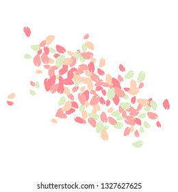 Cute  Pattern with Leaves for Greeting Card or Poster. Vector Background for Spring or Summer Design.
