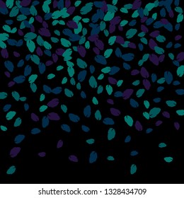 Cute  Pattern with Leaves for Greeting Card or Poster. Vector Background for Spring or Summer Design.
