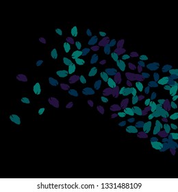 Cute  Pattern with Leaves for Greeting Card or Poster. Vector Background for Spring or Summer Design.
