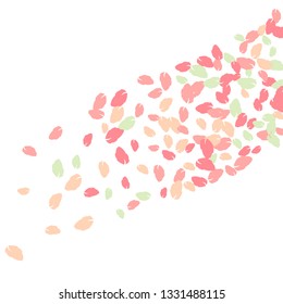 Cute  Pattern with Leaves for Greeting Card or Poster. Vector Background for Spring or Summer Design.
