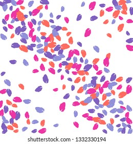 Cute  Pattern with Leaves for Greeting Card or Poster. Vector Background for Spring or Summer Design.

