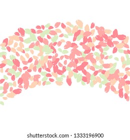 Cute  Pattern with Leaves for Greeting Card or Poster. Vector Background for Spring or Summer Design.

