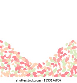 Cute  Pattern with Leaves for Greeting Card or Poster. Vector Background for Spring or Summer Design.
