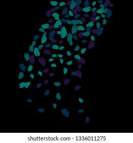 Cute  Pattern with Leaves for Greeting Card or Poster. Vector Background for Spring or Summer Design.
