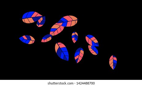 Cute  Pattern with Leaves for Greeting Card or Poster. Vector Background for Spring or Summer Design.
