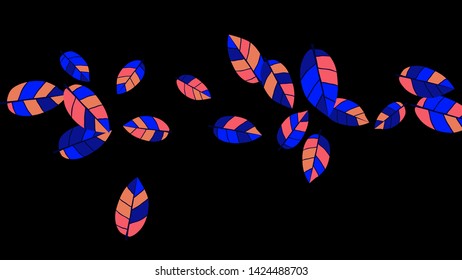 Cute  Pattern with Leaves for Greeting Card or Poster. Vector Background for Spring or Summer Design.
