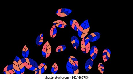 Cute  Pattern with Leaves for Greeting Card or Poster. Vector Background for Spring or Summer Design.
